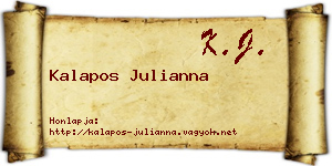 Kalapos Julianna névjegykártya